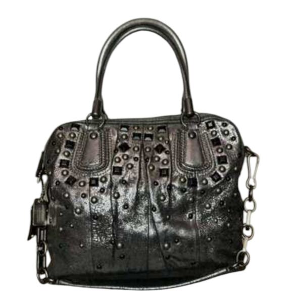COACH Limited ED‎ KRISTIN GRAY METALLIC SILVER GUNMETAL NUBUCK SUEDE BAG Purse - Picture 14 of 16